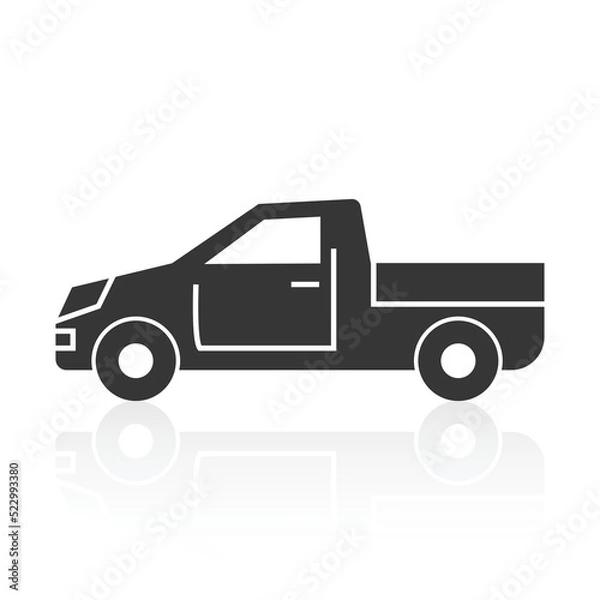 Obraz solid icons for Pickup truck and shadow,vector illustrations