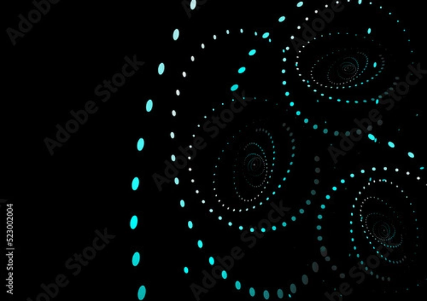 Obraz Gradient spiral dot abstract background vector. 3D circle shape, twist movement art graphic pattern. Whirl motion element concept, modern halftone design. Futuristic technology backdrop illustration.