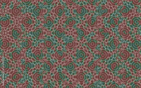Obraz white green and red glow fabric texture pattern tiles graphic art design