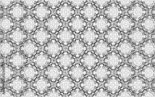 Obraz white and black pattern tiles art design wallpaper