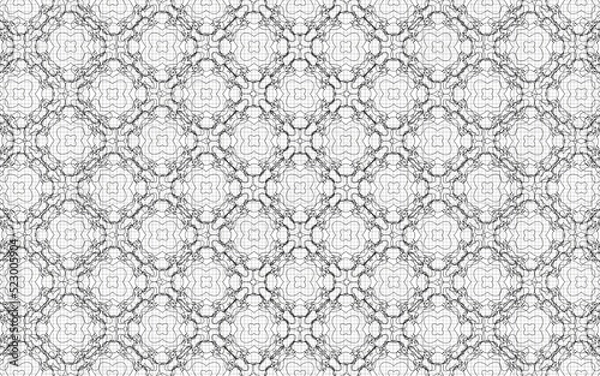 Obraz white and black pattern tiles art design wallpaper squares and circles
