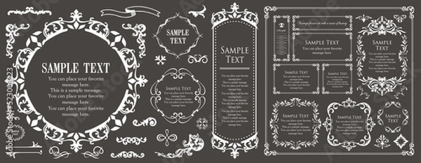 Fototapeta 高級感のあるカードデザイン。アンティークな装飾デザイン。エレガントな縁の模様。