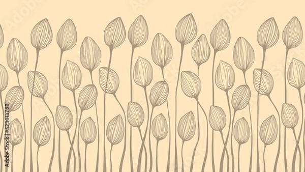 Obraz Hand drawn illlustration bacground on the theme nature. Flower pattern