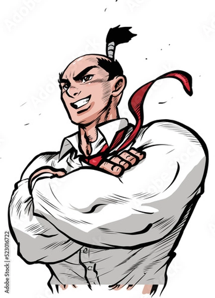 Fototapeta 腕組みをした自信満々のビジネスマン