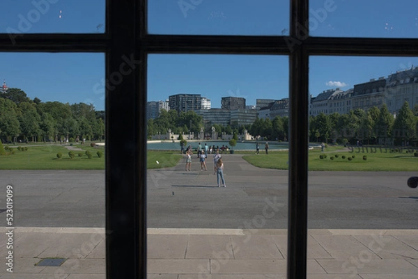 Obraz Garden view through window