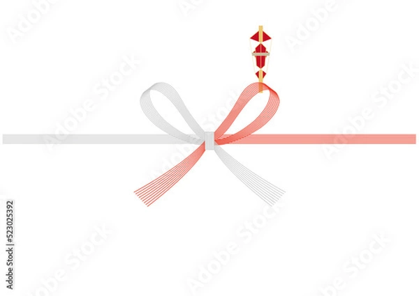 Obraz のし紙_紅白花結び（蝶結び）_７本_A4サイズ