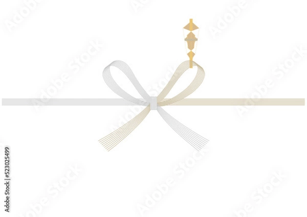 Obraz のし紙_金銀花結び（蝶結び）_金熨斗_７本_A4サイズ