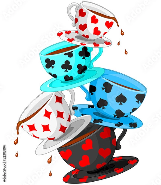 Obraz Piramida filiżanek do herbaty