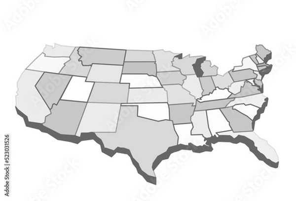 Obraz United States Geo Map with Pin Positions