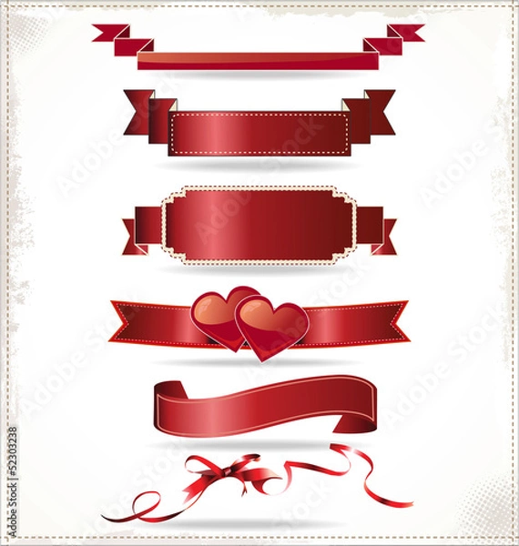Fototapeta Retro red ribbons