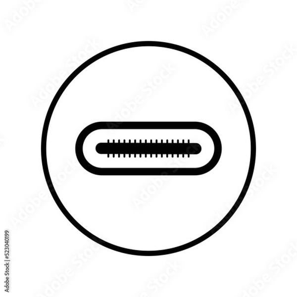 Fototapeta C, plug, type, usb-c, usbc icon. Black vector graphics.