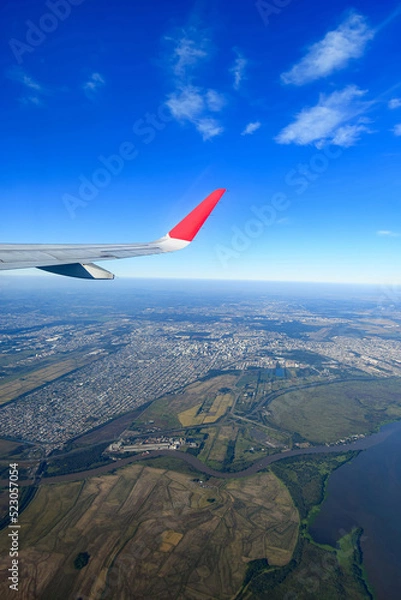 Fototapeta Aerial view over the metropolitan region of Porto Alegre, with view to Canoas - RS, Brazil and the Rio dos Sinos river.