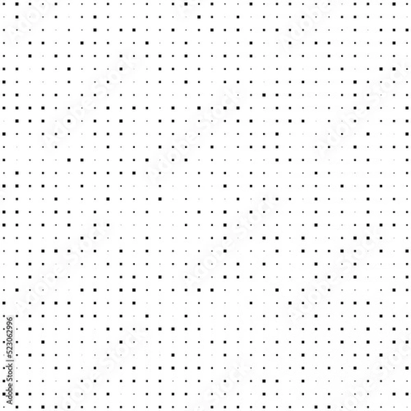 Fototapeta Black squares random pattern background. Abstract halftone. Vector illustration.
