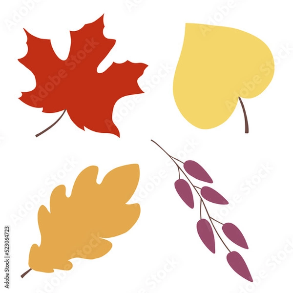Obraz Automn Leaf Vector Icon Illustration in flat design.