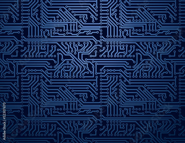 Obraz Vector blue circuit board background