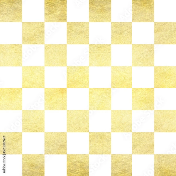Fototapeta 金色のある市松模様の背景素材
