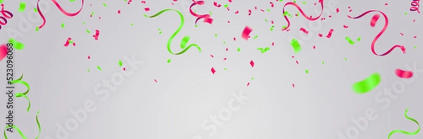 Fototapeta Balloons Abstract background Variegated Confetti Party Vector  Background. Fun Streamer Template. Ribbon Shiny Poster. Multi colored Anniversary Illustration.