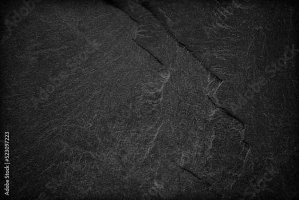Obraz Dark grey black slate background or texture.
