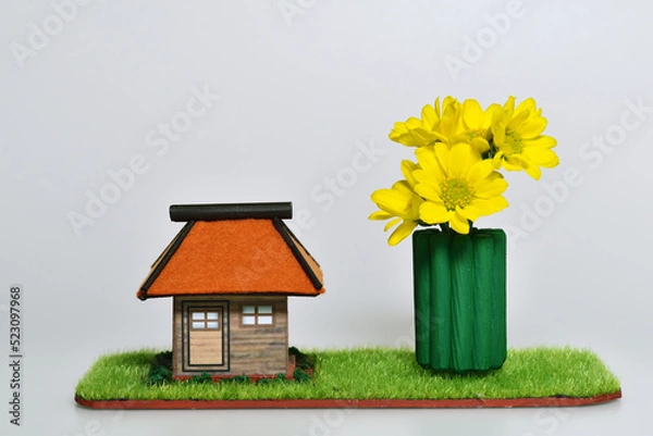 Obraz 古民家のミニチュア