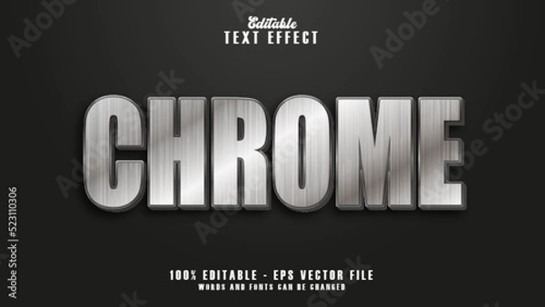 Fototapeta 3D Chrome Text Effect