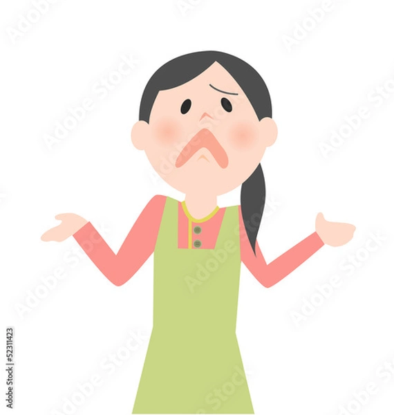 Obraz 困っている女性