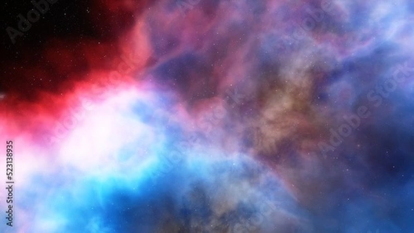Fototapeta Space nebula, for use with projects on science, research, and education. Illustration
