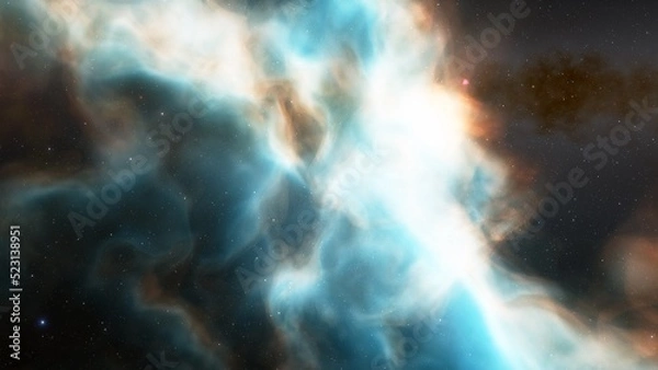 Fototapeta bright nebula, nebula in space, majestic red-purple nebula, beautiful space background 3D render
