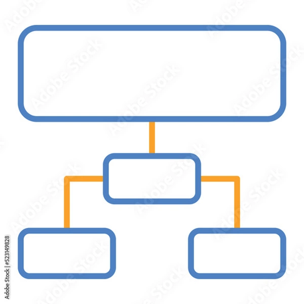 Fototapeta Hierarchical Structure Blue And Orange Line Icon