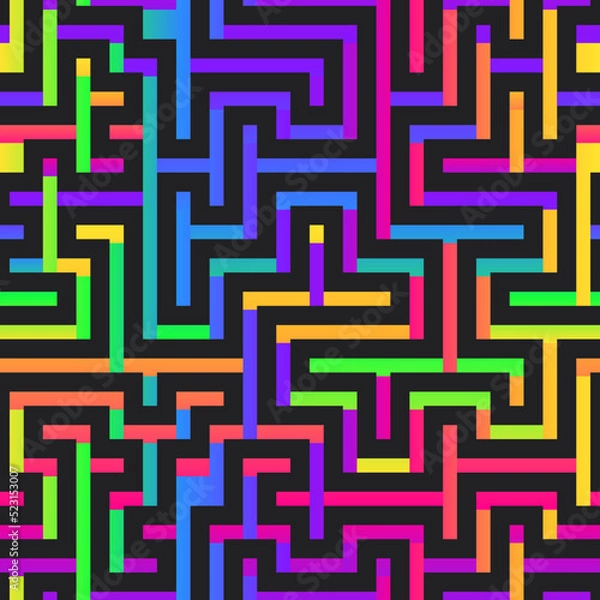 Fototapeta Rainbow maze. Seamless pattern