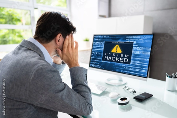 Obraz Ransomware Malware Attack. Business Computer Hacked