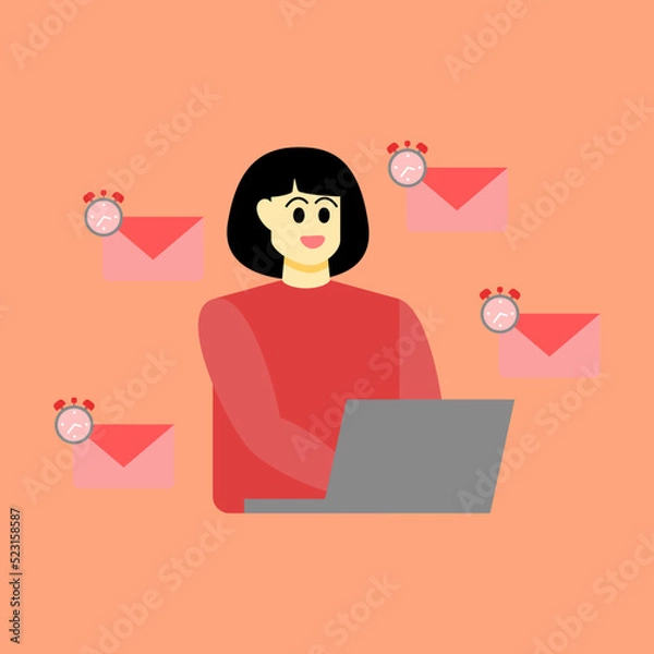 Fototapeta Time management self management self control target productivity metaphors