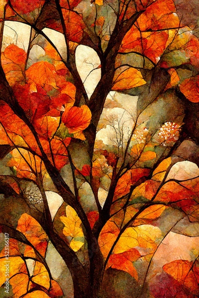 Fototapeta abstract autumn illustration