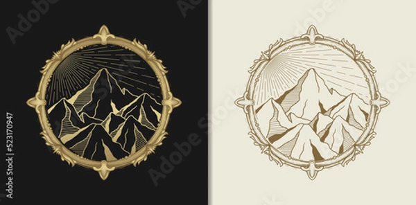 Obraz mountain as one of the four elements of nature vector illustration