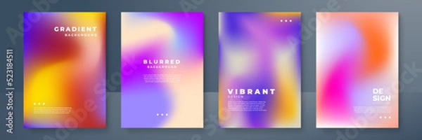 Fototapeta Abstract fluid gradient background vector. Minimalist style cover template with circle shapes, colorful and liquid color. Modern wallpaper design perfect for social media, idol poster, photo frame.