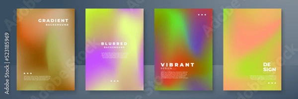 Fototapeta Minimal covers design. Cool gradient colors. Geometric blurred gradients. Vector illustration.