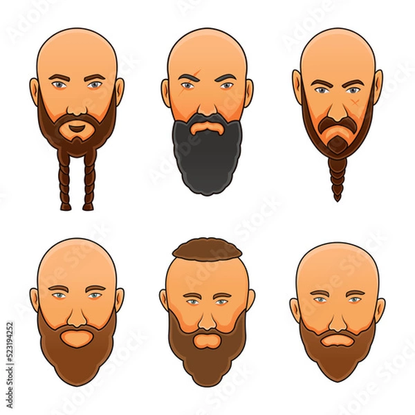 Obraz Viking head vector set