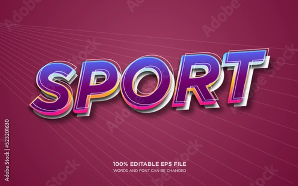 Fototapeta Sport editable text style effect	
