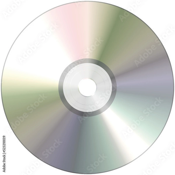 Fototapeta Compact disk close up isolated