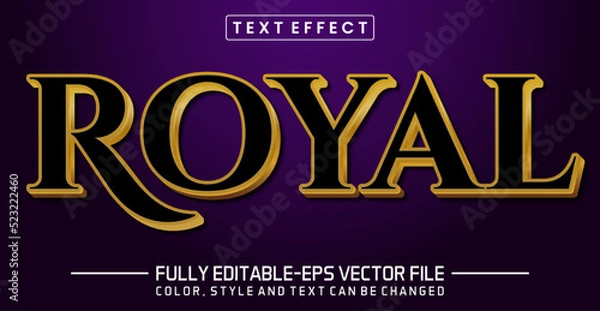 Obraz Editable text effect - Prince black and gold color gradient text style theme