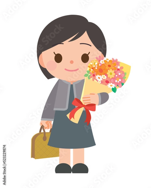 Fototapeta 花束を持った女性