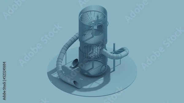 Fototapeta 3d rendering playground isolated blue isometric 