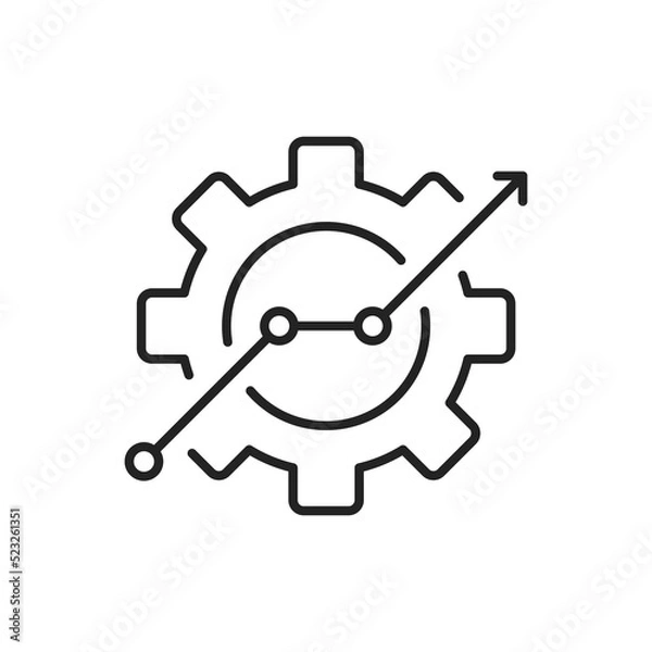 Obraz black thin line gear like insight or metric icon