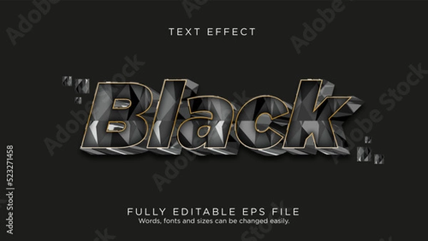 Fototapeta Black Diamond Text Effect Font Type
