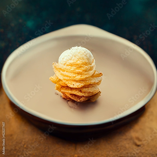 Obraz Vanilla ice cream with crisps