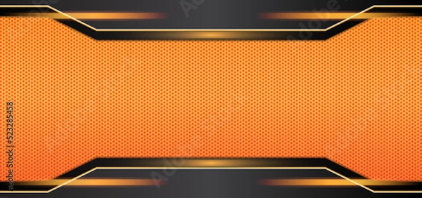 Fototapeta Vector illustration of orange and black carbon fiber background, good to use on themes like technology, sport, futuristic, modern, luxury. Abstract background
