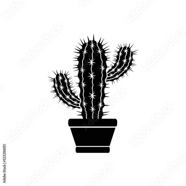 Obraz black cactus silhouette