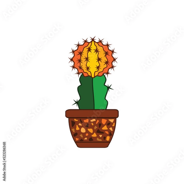 Obraz cartoon moon cactus