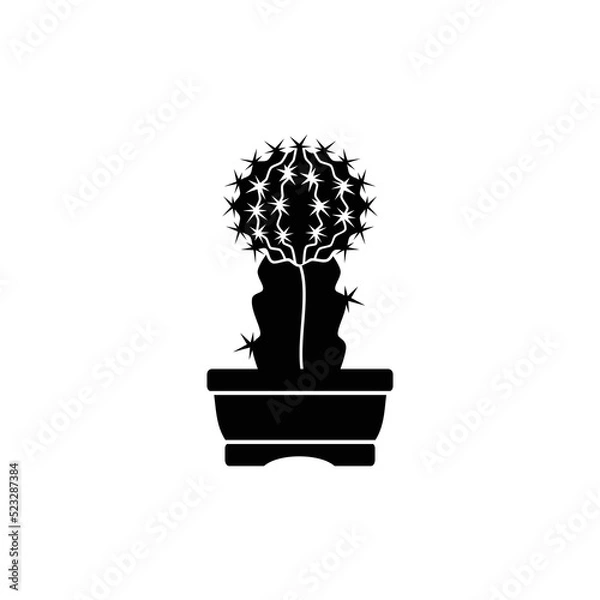Obraz moon cactus black silhouette