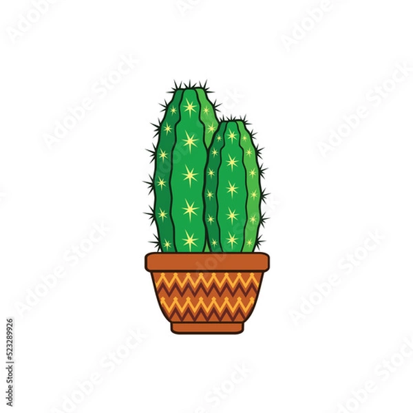 Obraz styled green cactus