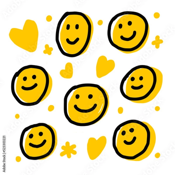 Obraz set of smileys with faces